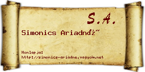 Simonics Ariadné névjegykártya